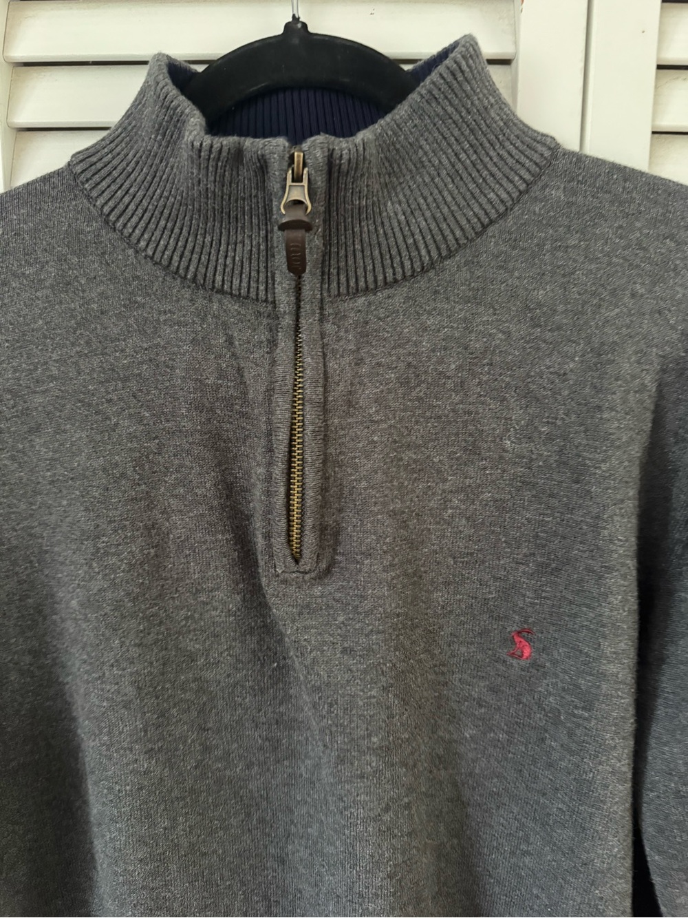 Joules Hillside Zip Neck Grey Marl Sweater Men’s  Large